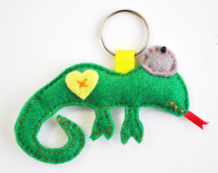 BUSHFELT KEY RING - RIBBON - CHAMELEON