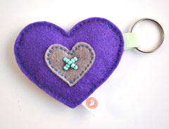 HEART KEY RING - RIBBON