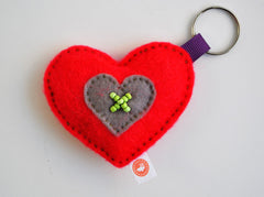 HEART KEY RING - RIBBON