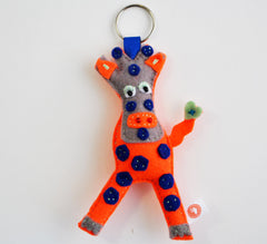 BUSHFELT KEY RING - RIBBON - GIRAFFE