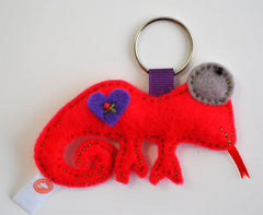 BUSHFELT KEY RING - RIBBON - CHAMELEON
