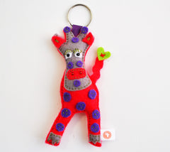 BUSHFELT KEY RING - RIBBON - GIRAFFE
