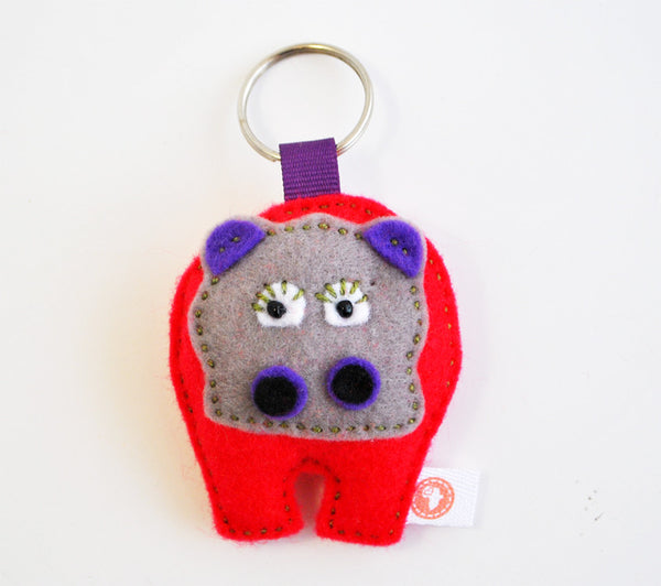 BUSHFELT KEY RING - RIBBON - HIPPO