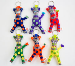 BUSHFELT KEY RING - RIBBON - GIRAFFE